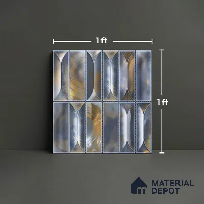 Faux Subway Wall Tile TL 06355 B  Ocean Flow 12 inch x 12 inch Ceramic Matte Finish - 9.5 mm | Suitable for Accent / Feature Walls, Bathroom, Kitchen Wall & Backsplashes | Please Expect a Slight Variation of Pattern (Sample)
