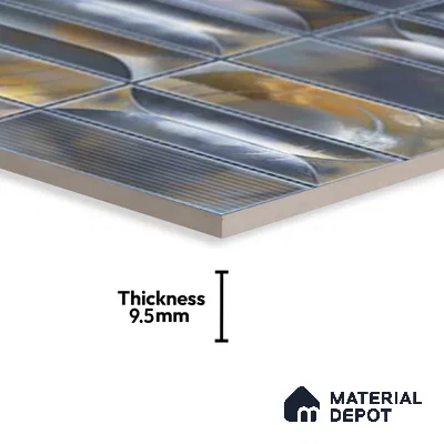 Faux Subway Wall Tile TL 06355 B  Ocean Flow 12 inch x 12 inch Ceramic Matte Finish - 9.5 mm | Suitable for Accent / Feature Walls, Bathroom, Kitchen Wall & Backsplashes | Please Expect a Slight Variation of Pattern (Sample)