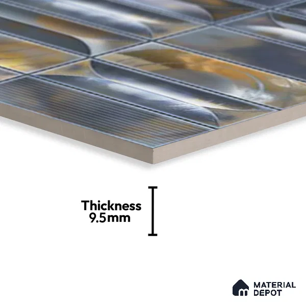 Faux Subway Wall Tile TL 06355 B  Ocean Flow 12 inch x 12 inch Ceramic Matte Finish - 9.5 mm | Suitable for Accent / Feature Walls, Bathroom, Kitchen Wall & Backsplashes | Please Expect a Slight Variation of Pattern (Sample)
