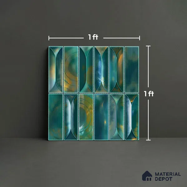 Faux Subway Wall Tile TL 06355 E  Baystone 12 inch x 12 inch Ceramic Matte Finish - 9.5 mm | Suitable for Accent / Feature Walls, Bathroom, Kitchen Wall & Backsplashes | Please Expect a Slight Variation of Pattern (Sample)