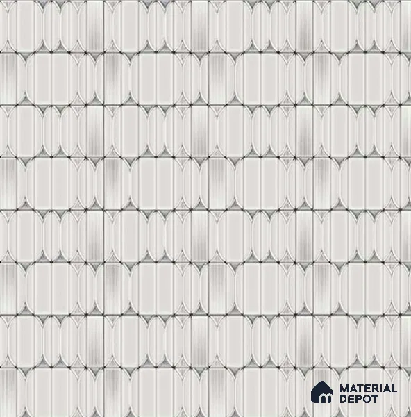 Faux Subway Wall Tile TL 06332 B Sea Curve 12 inch x 12 inch Ceramic Glossy Finish - 9.5 mm | Suitable for Accent / Feature Walls, Bathroom, Kitchen Wall & Backsplashes | Please Expect a Slight Variation of Pattern