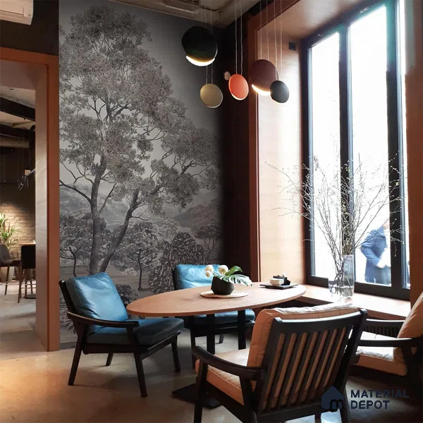 H901012 Sukoon, A Calm Life in Nature, Wallpaper Sukoon Series Canvas Patterned Design (Customised Size Wallpaper)