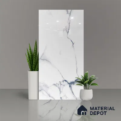 Marble Floor & Wall Tile TL 02201 Summer White 4 ft x 2 ft Glossy Finish Vitrified Tile - 9 mm