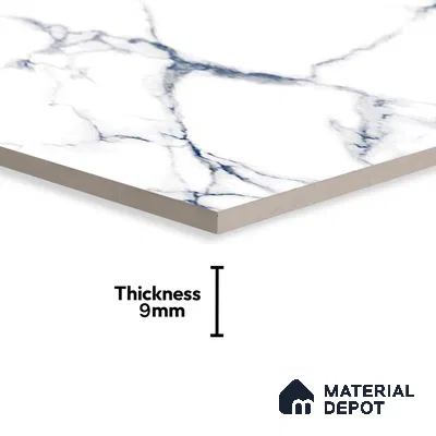 Marble Floor & Wall Tile TL 02201 Summer White 4 ft x 2 ft Glossy Finish Vitrified Tile - 9 mm