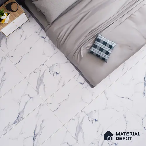 Marble Floor & Wall Tile TL 02201 Summer White 4 ft x 2 ft Glossy Finish Vitrified Tile - 9 mm
