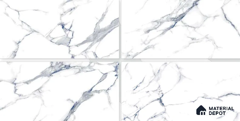 Marble Floor & Wall Tile TL 02201 Summer White 4 ft x 2 ft Glossy Finish Vitrified Tile - 9 mm