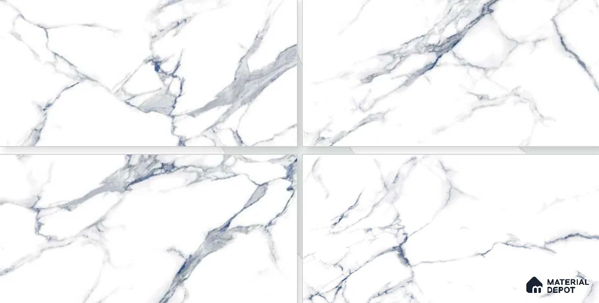 Marble Floor & Wall Tile TL 02201 Summer White 4 ft x 2 ft Glossy Finish Vitrified Tile - 9 mm