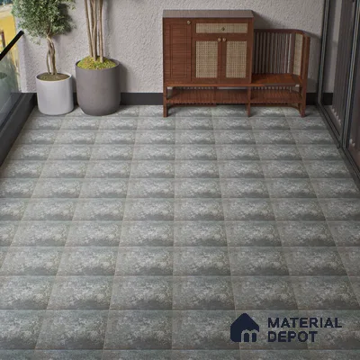 TL 05885 Rustic Green 400x400 mm Matte Finish Anti Skid Vitrified Parking Tile - 12 mm | Pattern Alignment May Vary | 2-3 mm Spacer is Mandatory