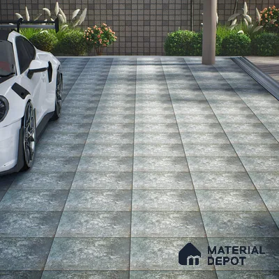 TL 05885 Rustic Green 400x400 mm Matte Finish Anti Skid Vitrified Parking Tile - 12 mm | Pattern Alignment May Vary | 2-3 mm Spacer is Mandatory