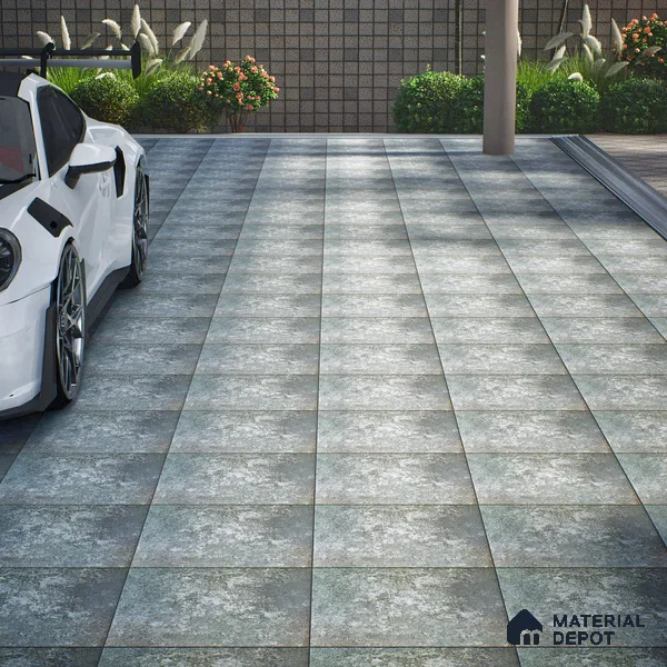 TL 05885 Rustic Green 400x400 mm Matte Finish Anti Skid Vitrified Parking Tile - 12 mm | Pattern Alignment May Vary | 2-3 mm Spacer is Mandatory