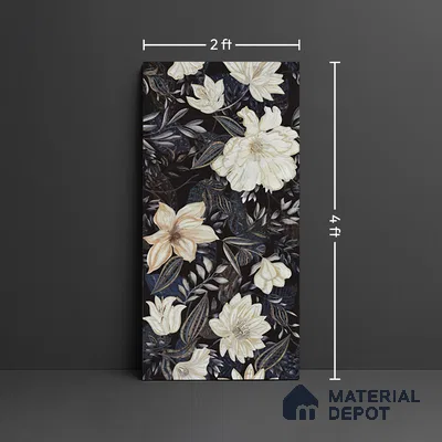 Floral Wall Tile TL 10149 | Super High Gloss Finish  Vitrified Tile - 9 mm | Suitable for Bathroom, Accent/Feature Wall, Dining Area
