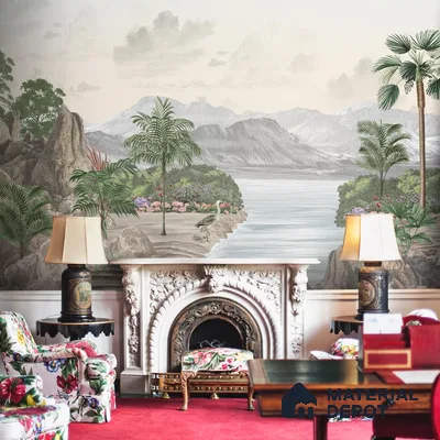 Surmaya, Pleasing Room Wallpaper Design Sukoon Series Canvas Nature Design (Customised Size Wallpaper)
