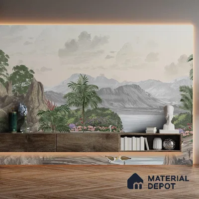 Surmaya, Pleasing Room Wallpaper Design Sukoon Series Canvas Nature Design (Customised Size Wallpaper)