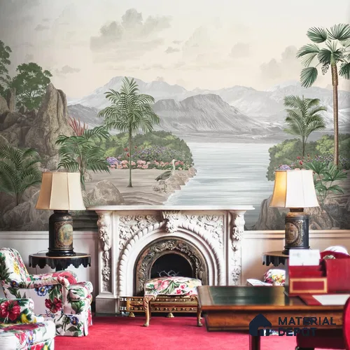 Surmaya, Pleasing Room Wallpaper Design Sukoon Series Handmade Nature Design (Customised Size Wallpaper)