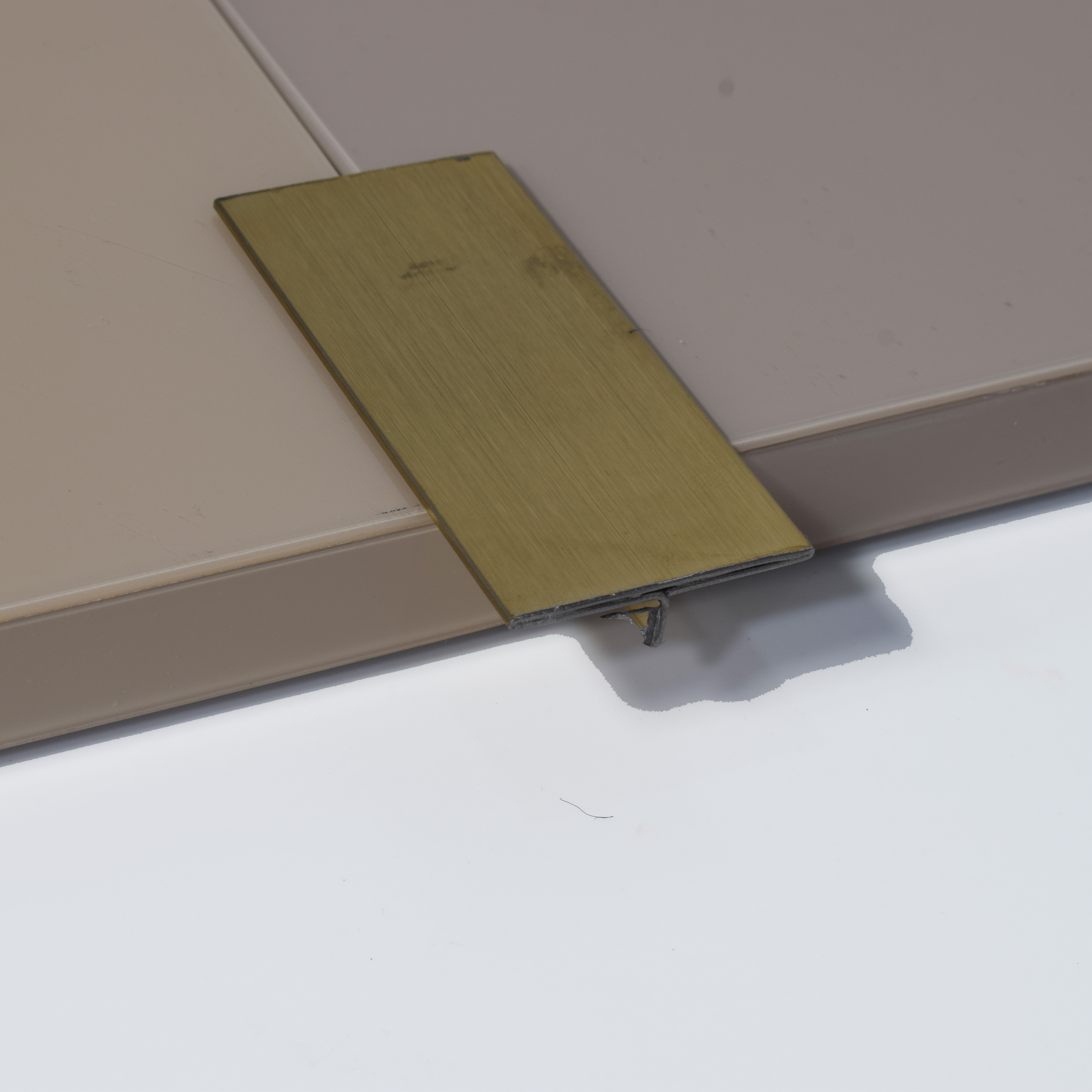 SS 304 T Profile Brush Gold Matte Finish Edgeline PM 00281 AA | 10 ft (3 mtr) x 35 mm x 0.6 mm | Adhesive Type Installation | Suitable for Floor & Walls