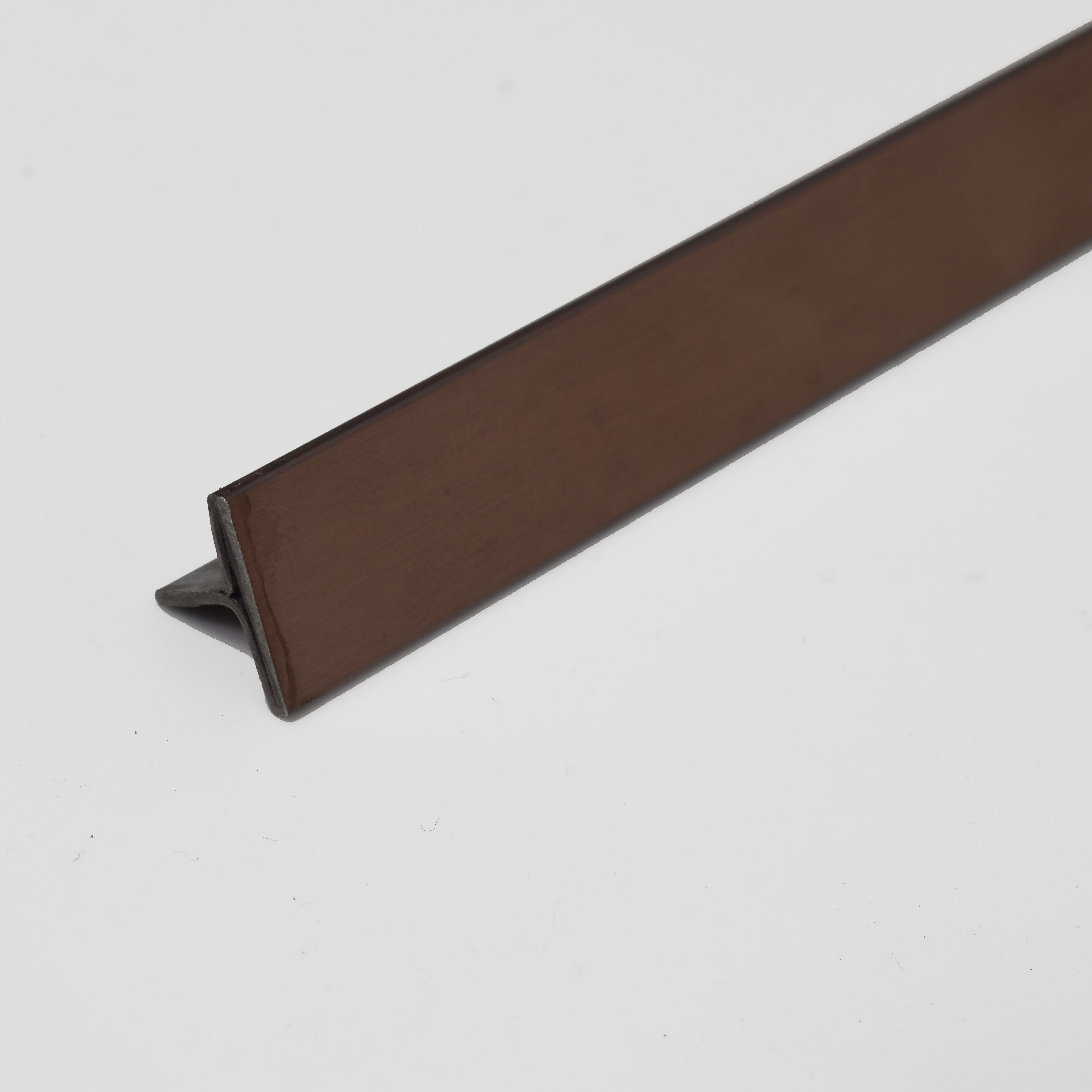 SS 304 T Profile Brush Rose Gold Matte Finish Edgeline PM 00281 AE | 10 ft (3 mtr) x 12 mm x 0.6 mm | Adhesive Type Installation | Suitable for Floor & Walls