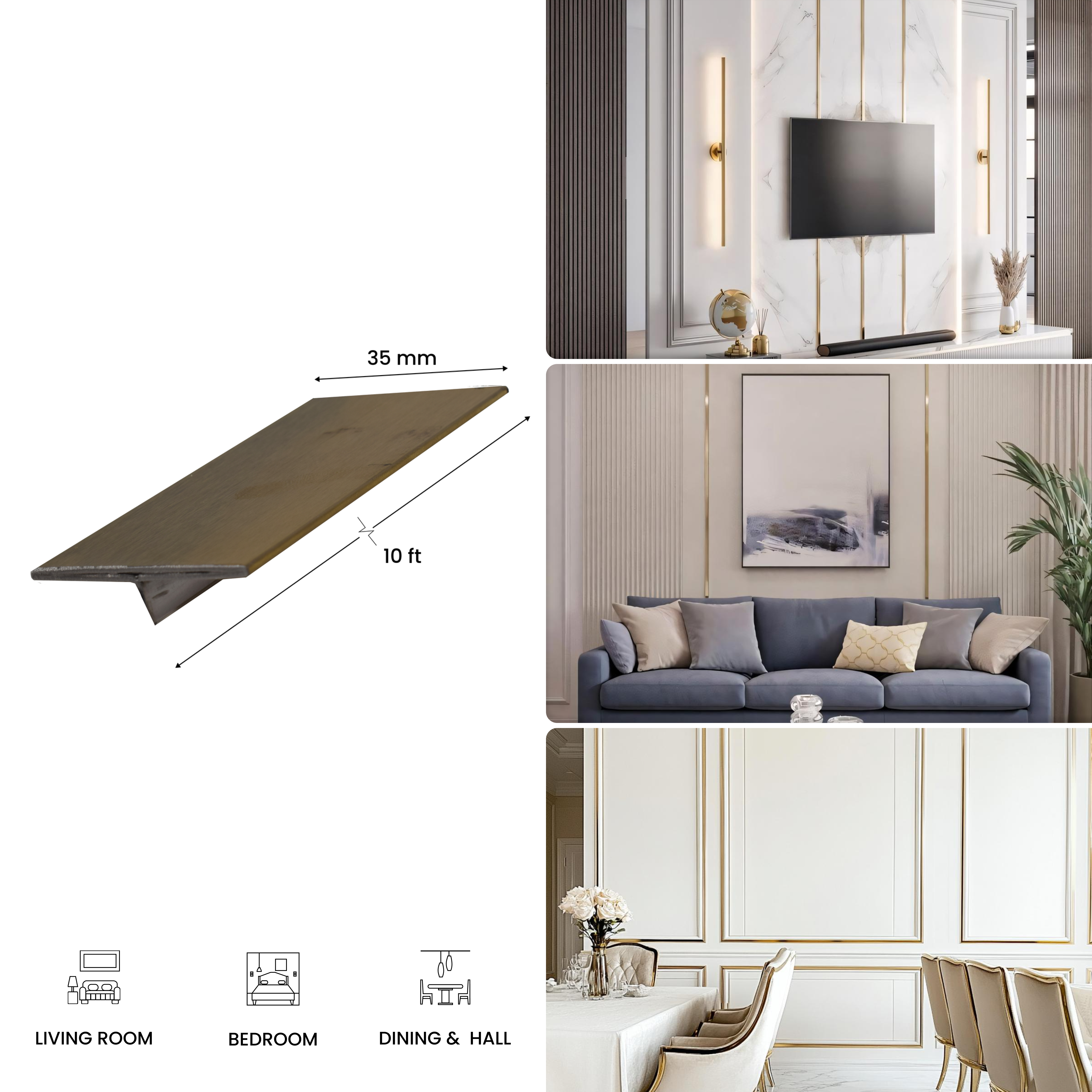 Product Image for Matte Stainless Steel T-Profile Profiles PM 00281 AA | Image - 6