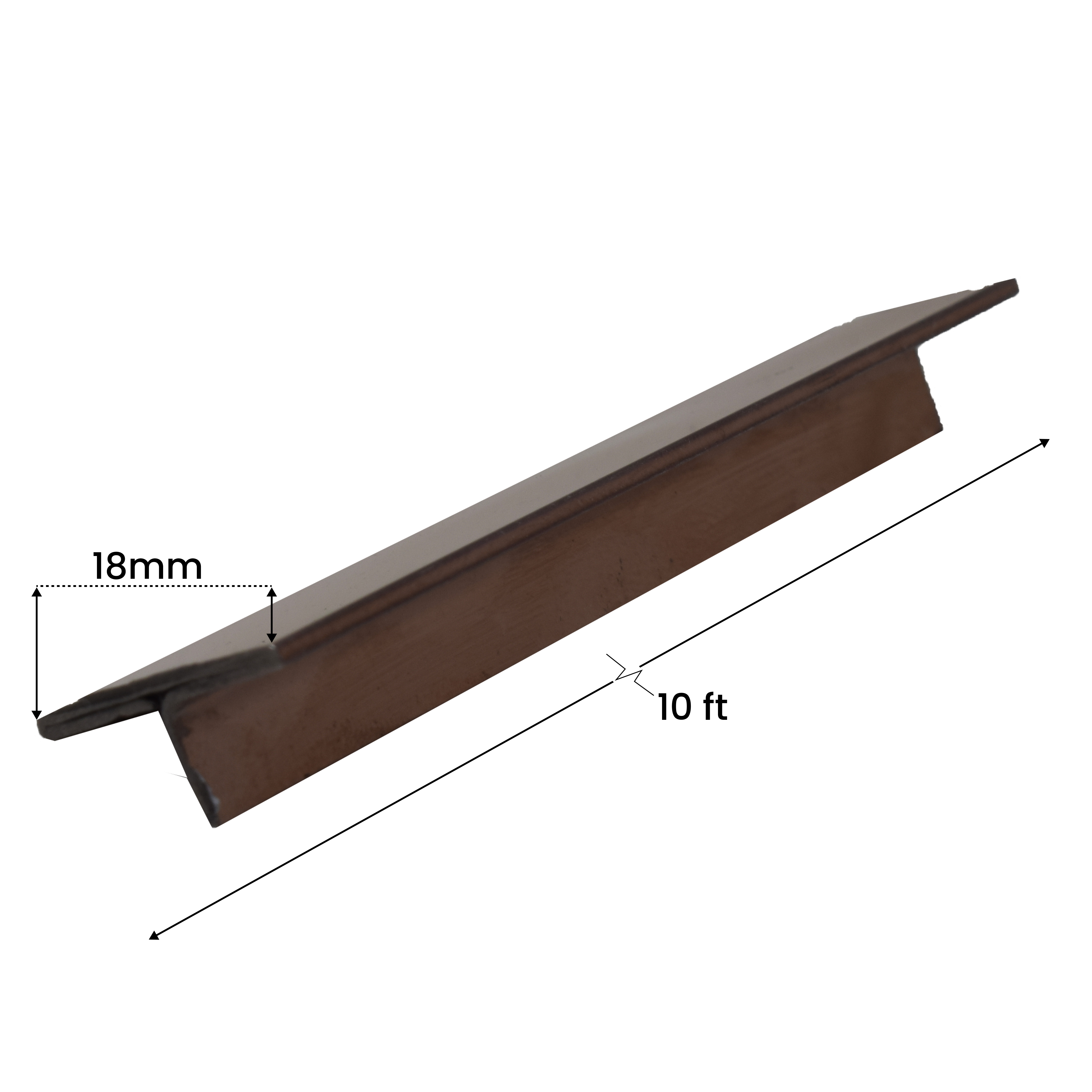 SS 304 T Profile Rose Gold Glossy Finish Edgeline PM 00281 R | 10 ft (3 mtr) x 18 mm x 0.6 mm | Adhesive Type Installation | Suitable for Floor & Walls
