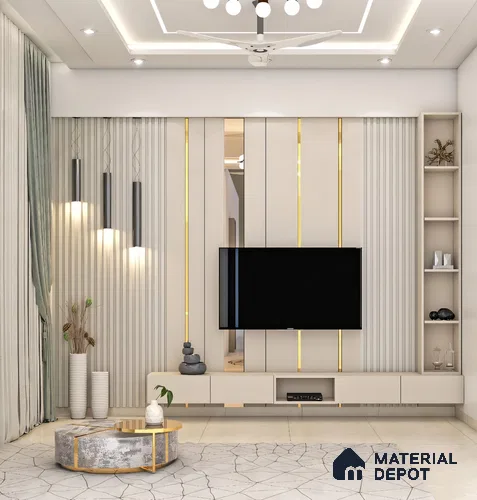 SS 304 T Profile Polished Gold Glossy Finish Edgeline PM 00281 L | 10 ft (3 mtr) x 25 mm x 0.6 mm | Adhesive Type Installation | Suitable for Floor & Walls