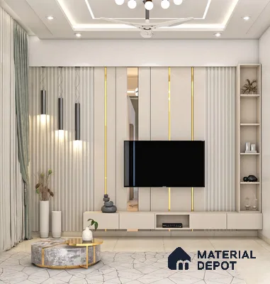SS 304 T Profile Polished Gold Glossy Finish Edgeline PM 00281 M | 10 ft (3 mtr) x 35 mm x 0.6 mm | Adhesive Type Installation | Suitable for Floor & Walls