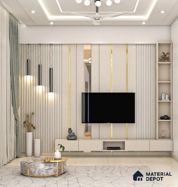 SS 304 T Profile Polished Gold Glossy Finish Edgeline PM 00281 M | 10 ft (3 mtr) x 35 mm x 0.6 mm | Adhesive Type Installation | Suitable for Floor & Walls