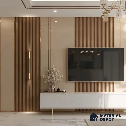 SS 304 T Profile Rose Gold Glossy Finish Edgeline PM 00281 T | 10 ft (3 mtr) x 35 mm x 0.6 mm | Adhesive Type Installation | Suitable for Floor & Walls