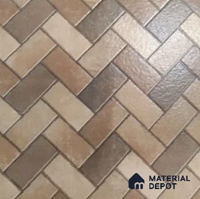 Parking Floor Tile TL 03474 Rustic Brown 16 x 16 inch Matte Finish Tile - 12 mm | Pattern Alignment May Vary | 2-3 mm Spacer is Mandatory