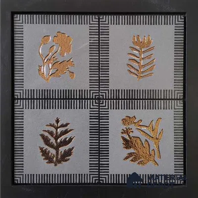 Handmade Third Fired Tile TL 13001 Copper Slate 147x147 mm Debossed Matte Vitrified Full Body Mughal Series Tile - 10 mm | 9 Random Design | Individual Designs Available