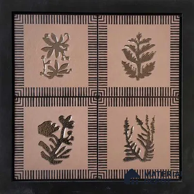 Handmade Third Fired Tile TL 13001 C Copper Rose 147x147 mm Debossed Matte Vitrified Full Body Mughal Series Tile - 10 mm | 9 Random Design | Individual Designs Available