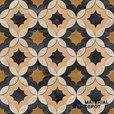 Moroccan Wall & Floor Tile TL 01443 Tan Beige 2 ft x 2 ft Matte Finish Vitrified Tile - 9 mm | Suitable For Kitchen, Bathroom, Dining Area | Please Expect a Slight Variation of Pattern