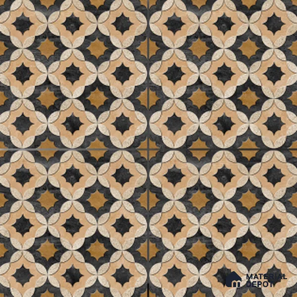 Moroccan Wall & Floor Tile TL 01443 Tan Beige 2 ft x 2 ft Matte Finish Vitrified Tile - 9 mm | Suitable For Kitchen, Bathroom, Dining Area | Please Expect a Slight Variation of Pattern