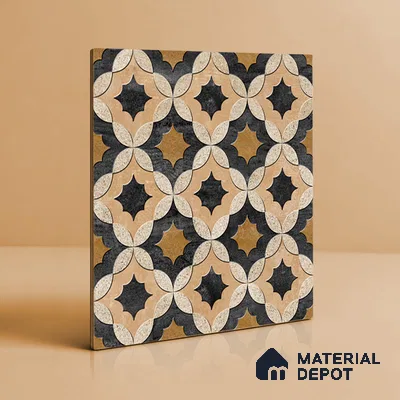 Moroccan Wall & Floor Tile TL 01443 Tan Beige 2 ft x 2 ft Matte Finish Vitrified Tile - 9 mm | Suitable For Kitchen, Bathroom, Dining Area | Please Expect a Slight Variation of Pattern