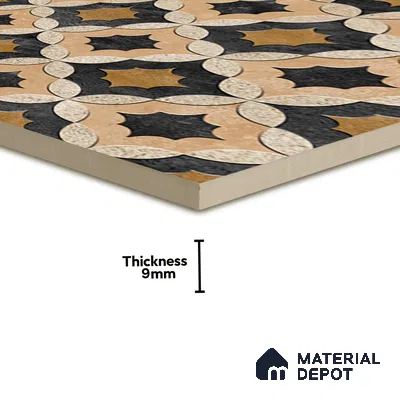 Moroccan Wall & Floor Tile TL 01443 Tan Beige 2 ft x 2 ft Matte Finish Vitrified Tile - 9 mm | Suitable For Kitchen, Bathroom, Dining Area | Please Expect a Slight Variation of Pattern