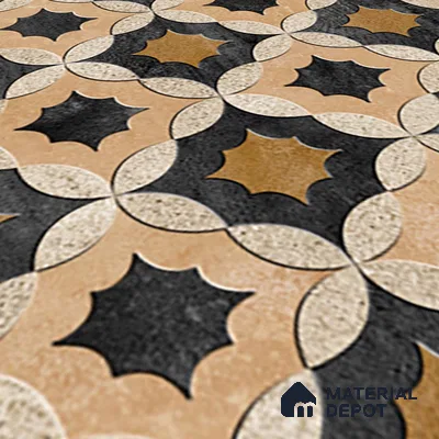 Moroccan Wall & Floor Tile TL 01443 Tan Beige 2 ft x 2 ft Matte Finish Vitrified Tile - 9 mm | Suitable For Kitchen, Bathroom, Dining Area | Please Expect a Slight Variation of Pattern