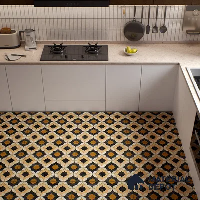 Moroccan Wall & Floor Tile TL 01443 Tan Beige 2 ft x 2 ft Matte Finish Vitrified Tile - 9 mm | Suitable For Kitchen, Bathroom, Dining Area | Please Expect a Slight Variation of Pattern