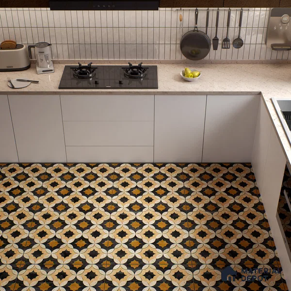 Moroccan Wall & Floor Tile TL 01443 Tan Beige 2 ft x 2 ft Matte Finish Vitrified Tile - 9 mm | Suitable For Kitchen, Bathroom, Dining Area | Please Expect a Slight Variation of Pattern