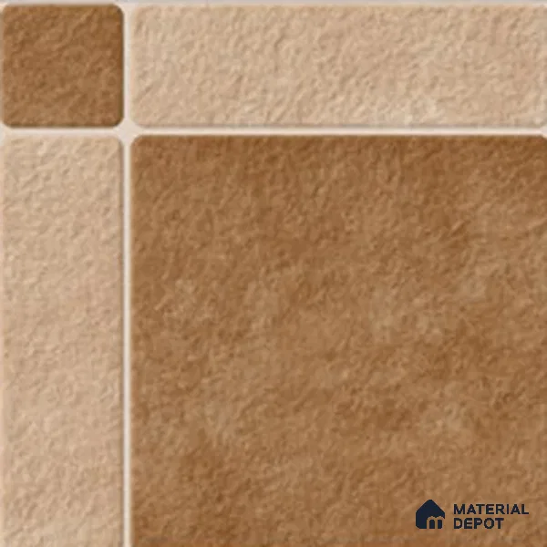 Budget Friendly Stone Look Value for Money Parking Tan Brown Floor Tile 16 x 16 inch | TL 00594 | Vitrified Matte Finish Tile - 12 mm | Suitable For Parking, Outdoor, Balcony & Terrace | Pattern Alignment May Vary | 2-3 mm Spacer is Mandatory