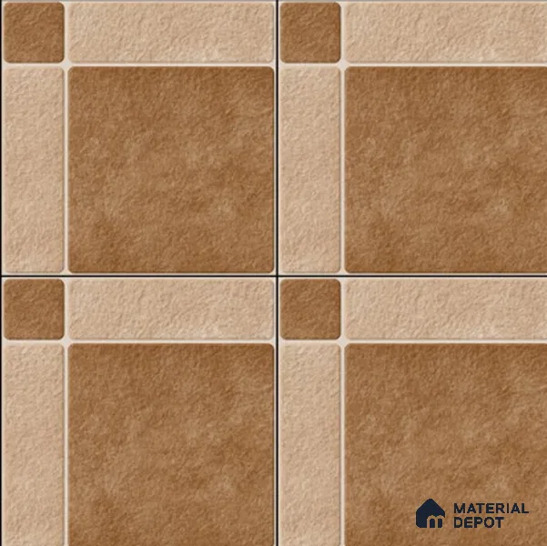 Budget Friendly Stone Look Value for Money Parking Tan Brown Floor Tile 16 x 16 inch | TL 00594 | Vitrified Matte Finish Tile - 12 mm | Suitable For Parking, Outdoor, Balcony & Terrace | Pattern Alignment May Vary | 2-3 mm Spacer is Mandatory