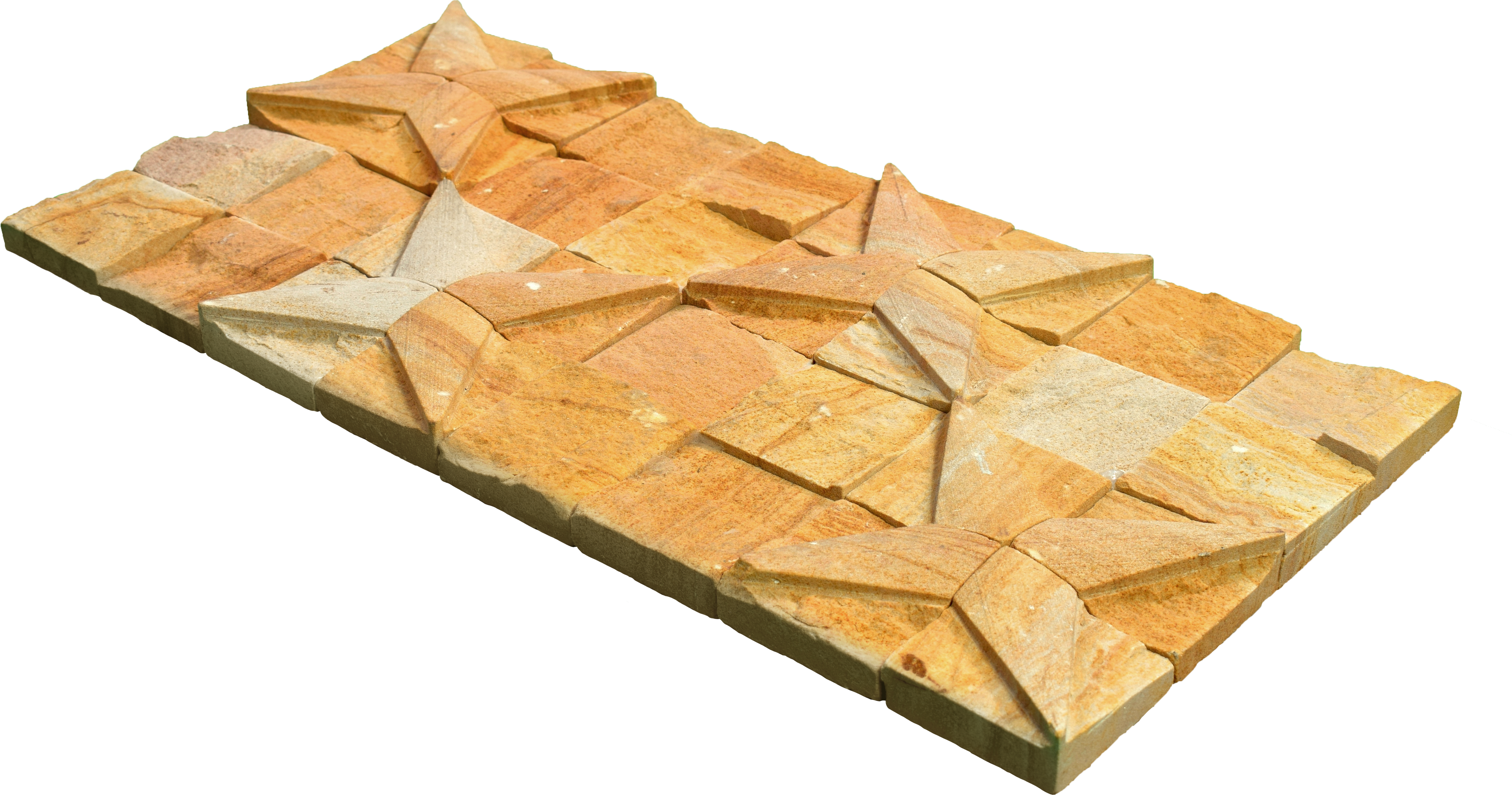 WL 00138 Teak Star 300 x 300 mm Natural Stone Wall Cladding |  Stone is a Natural Product, Please Expect Variation in Shades