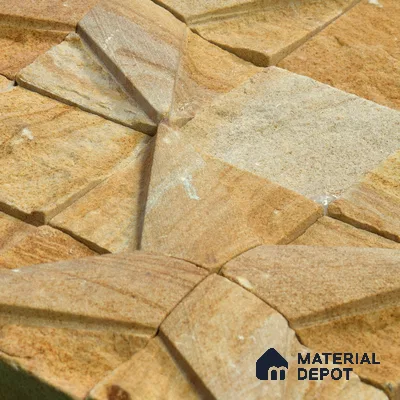 WL 00138 Teak Star 300 x 300 mm Natural Stone Wall Cladding |  Stone is a Natural Product, Please Expect Variation in Shades