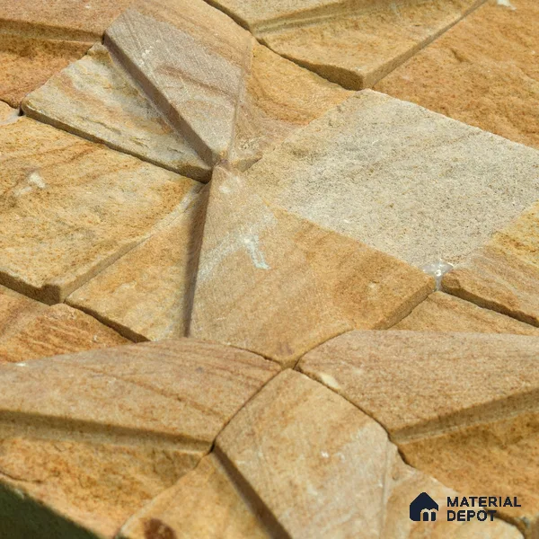 WL 00138 Teak Star 300 x 300 mm Natural Stone Wall Cladding | Stone is a Natural Product, Please Expect Variation in Shades
