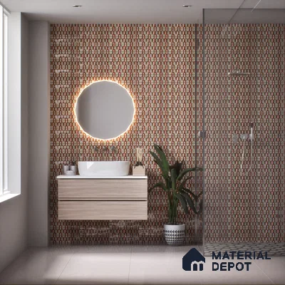 Subway Wall Tile TL 04965 Estilo Decor Claystone Brown 12 x 4 inch Ceramic Glossy Finish - 7.5 mm | Suitable for Highlighter Walls, Foyer, Bathroom, Kitchen Wall & Backsplashes (Sample)