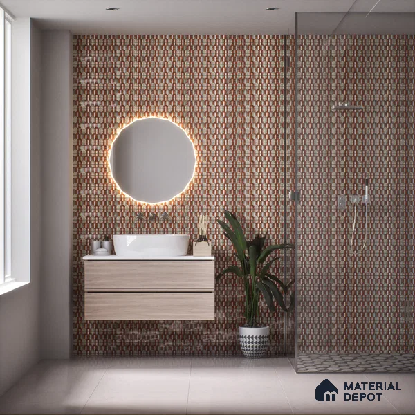 Subway Wall Tile TL 04965 Estilo Decor Claystone Brown 12 x 4 inch Ceramic Glossy Finish - 7.5 mm | Suitable for Highlighter Walls, Foyer, Bathroom, Kitchen Wall & Backsplashes (Sample)