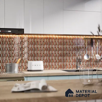 Subway Wall Tile TL 04965 Estilo Decor Claystone Brown 12 x 4 inch Ceramic Glossy Finish - 7.5 mm | Suitable for Highlighter Walls, Foyer, Bathroom, Kitchen Wall & Backsplashes (Sample)