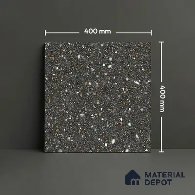 TL 03698 Terazzo Grey 400x400 mm Matte Finish Vitrified Parking Floor Tile - 12 mm | Pattern Alignment May Vary | 2-3 mm Spacer is Mandatory