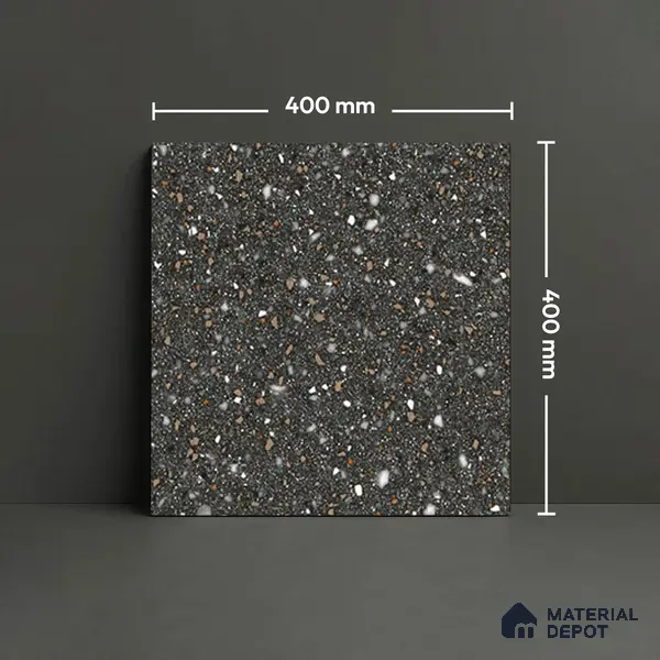 TL 03698 Terazzo Grey 400x400 mm Matte Finish Vitrified Parking Floor Tile - 12 mm | Pattern Alignment May Vary | 2-3 mm Spacer is Mandatory