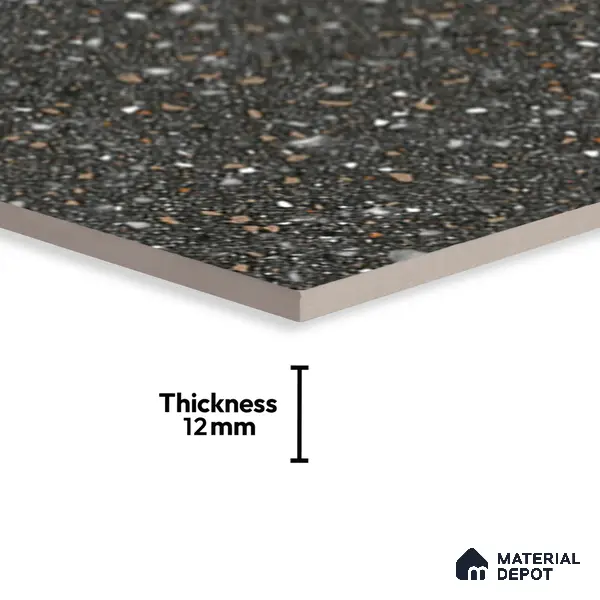 TL 03698 Terazzo Grey 400x400 mm Matte Finish Vitrified Parking Floor Tile - 12 mm | Pattern Alignment May Vary | 2-3 mm Spacer is Mandatory