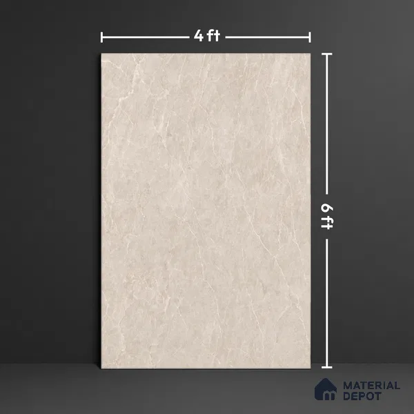 Budget Friendly Large Format Marble Floor Tile TL 04400 Terix Pearl Glossy Finish Vitrified Colorbody Tile - 15 mm | Suitable for Living Room, Bedroom, Office | Adhesive and Spacers Must be Used During Installation