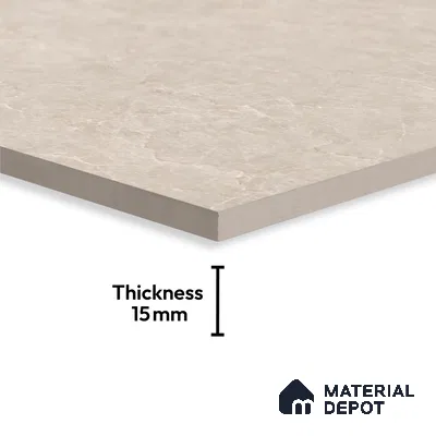 Budget Friendly Large Format Marble Floor Tile TL 04400 Terix Pearl Glossy Finish Vitrified Colorbody Tile - 15 mm | Suitable for Living Room, Bedroom, Office | Adhesive and Spacers Must be Used During Installation