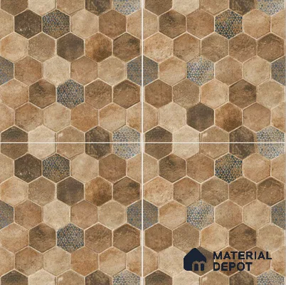 TL 06312 Terra Brown 16 x 16 inch Heavy Duty Glazed Vitirified Floor Tile - 12 mm | Pattern Alignment May Vary | 2-3 mm Spacer is Mandatory (Sample)